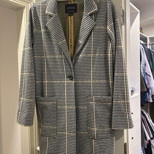 Sanctuary Women's Black and Cream Plaid Blazer